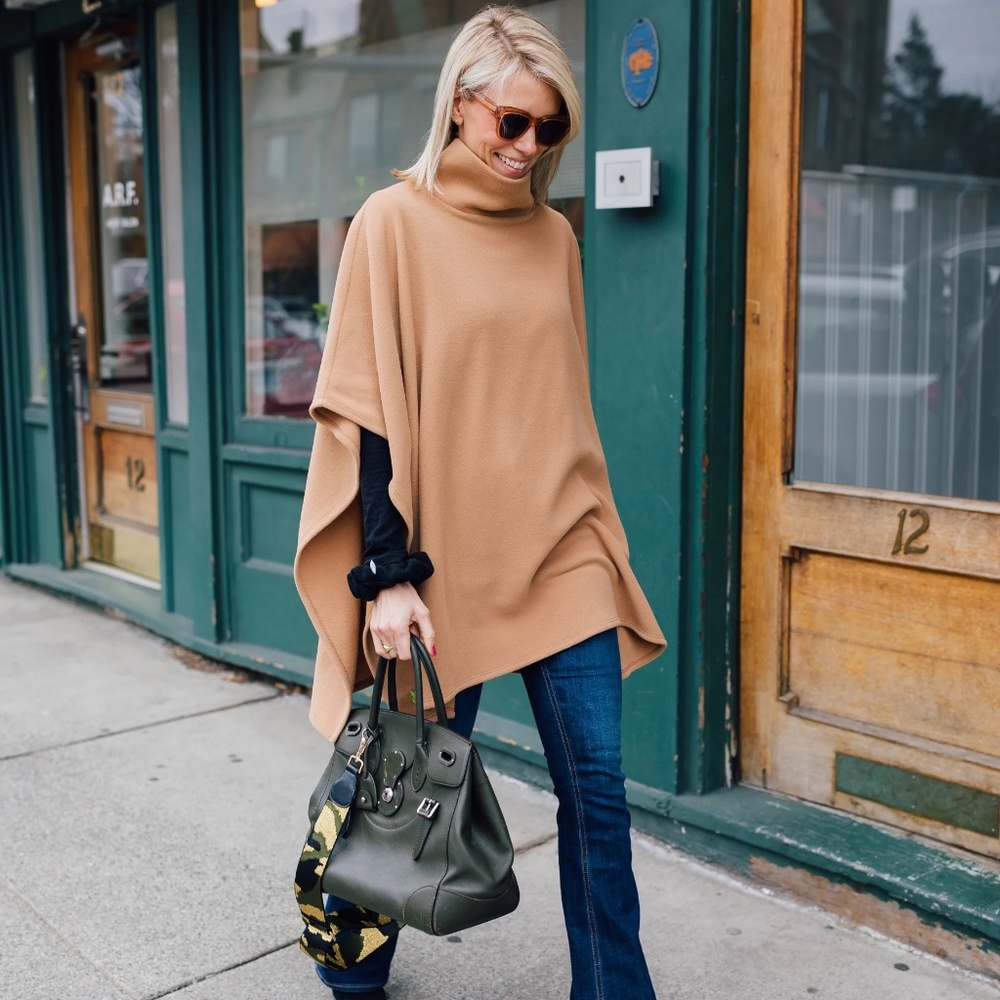 Dudley Stephens Parsonage Poncho Camel Size XS/S